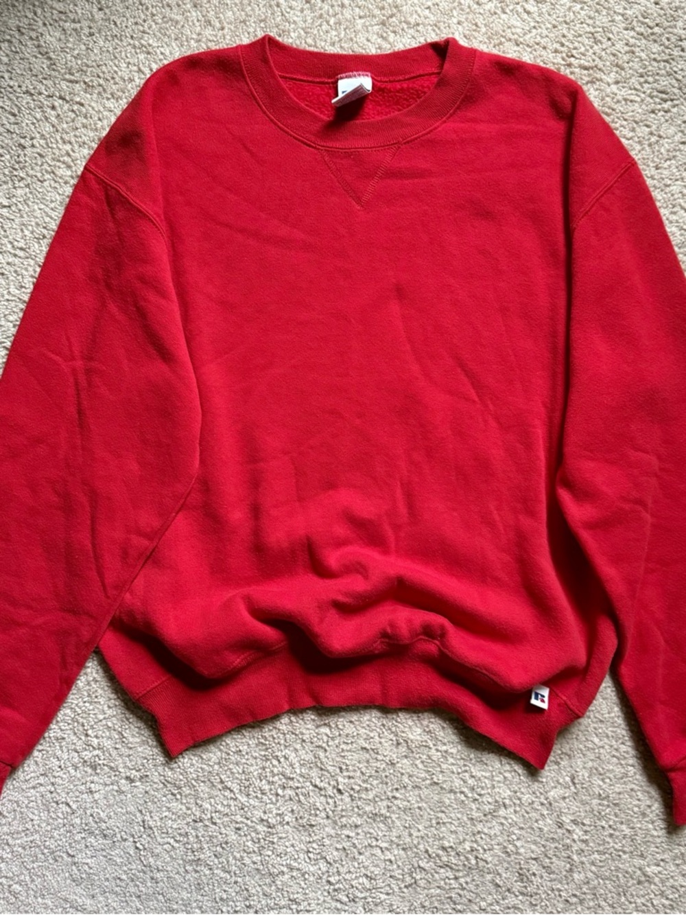 Vintage Russell Athletic red crewneck sweatshirt Medium pullover made in Mexico